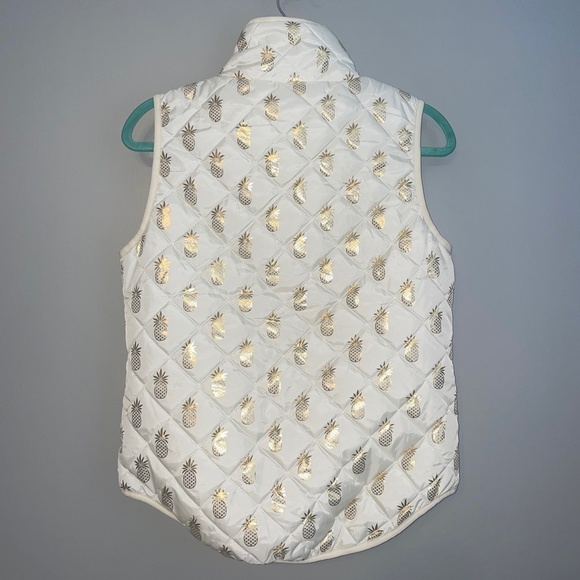 EUC Simply Sourthern Quilted Puffy Puffer Vest Pineapple Metallic Size Small - Picture 5 of 7